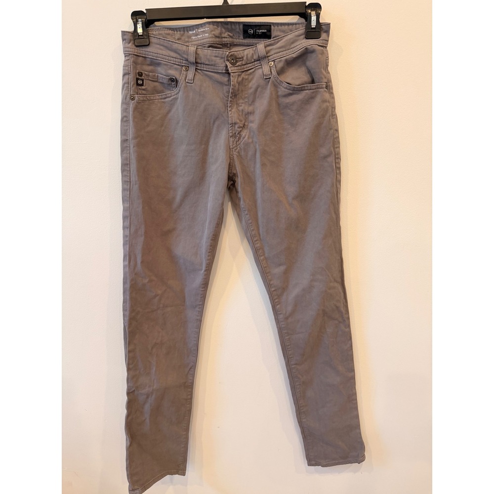 AG Jeans Tellis Modern Slim Pants Grey Cotton Elastane‎ Mens 30x34